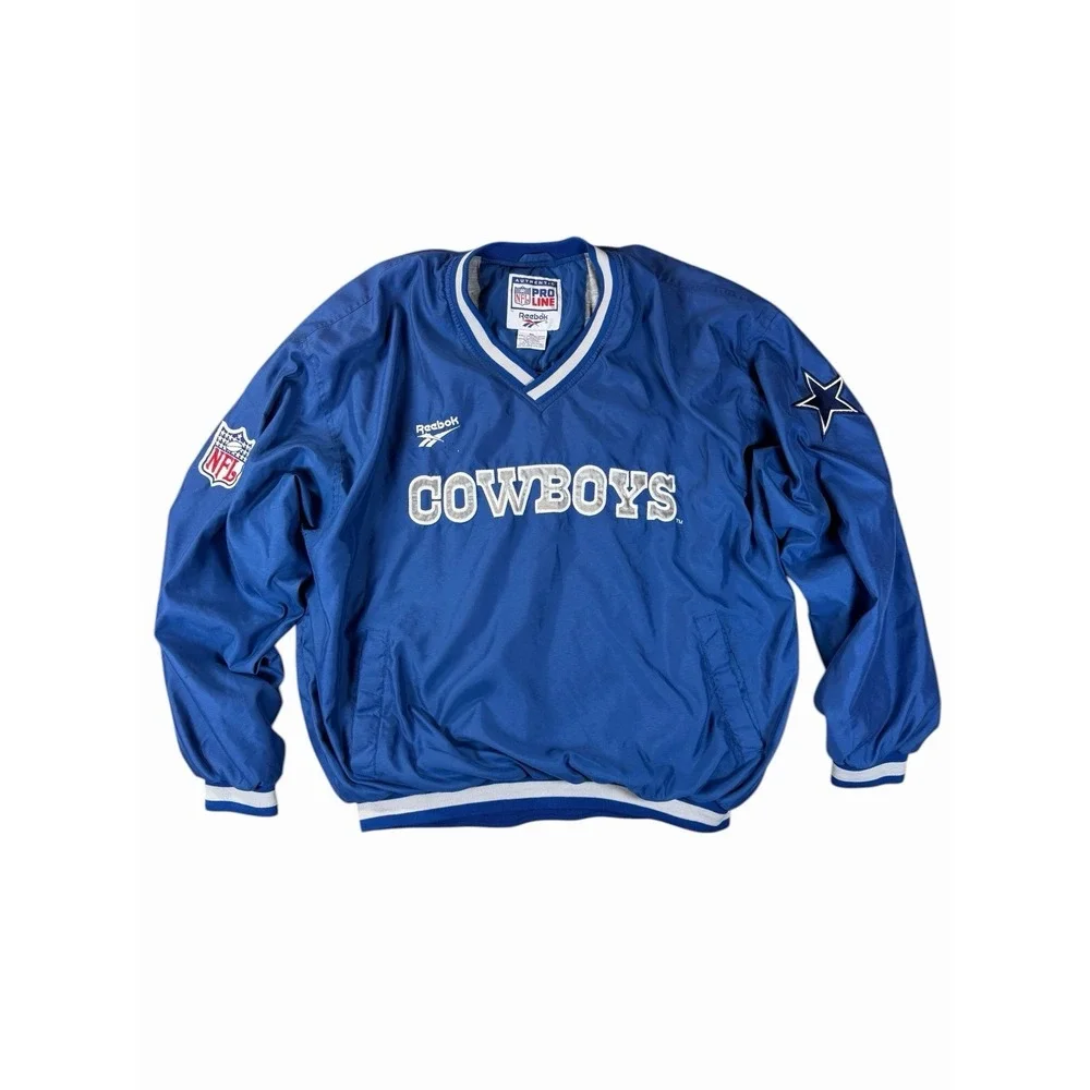 Vintage 90s Dallas Cowboys Windbreaker XL Reebok NFL Pro Line Pullover